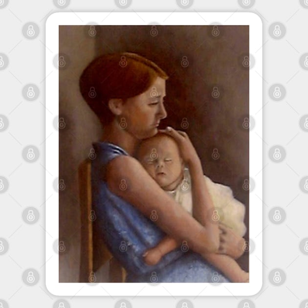 A mothers love - Oil painting by Avril Thomas - Adelaide / South Australia Artist Sticker by AvrilThomasart